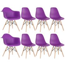 Conjunto 2 x cadeiras Eames DAW com braços + 6 cadeiras Eiffel DSW