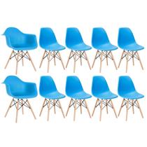 Conjunto 2 x cadeiras Eames DAW com braços + 8 cadeiras Eiffel DSW