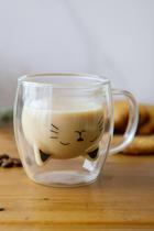 Conjunto 2 Xícara de Chá Parede Dupla Cat 250ml em Vidro Borossilicato