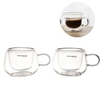 Conjunto 2 Xícaras Café Parede Dupla com Alça 100ml Bugatti