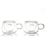 Conjunto 2 Xícaras de Café de Parede Dupla Bugatti com Alça 100ml Conjunto 2 Xícaras de Café de Parede Dupla Bugatti com Alça 100ml