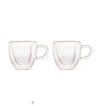 Conjunto 2 Xícaras de Café Dupla Parede de Vidro Heart 80ml Lyor 1374 Conjunto 2 Xícaras de Café Dupla Parede de Vidro Heart 80ml Lyor 1374