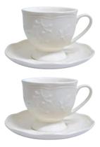 Conjunto 2 Xícaras De Porcela Com Pires Lyor New Butterfly Flower 100ml Conjunto 2 Xícaras De Porcela Com Pires Lyor New Butterfly Flower 100ml
