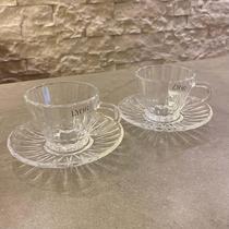 Conjunto 2 Xícaras para Café de Cristal com Pires Radial 90ml - Lyor