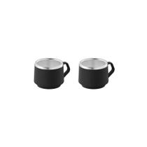 Conjunto 2 Xícaras Para Café Tramontina 64760303 80ml Preto Conjunto 2 Xícaras Para Café Tramontina 64760303 80ml Preto