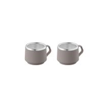 Conjunto 2 Xícaras para Café Tramontina 64760308 80ml Cinza Conjunto 2 Xícaras para Café Tramontina 64760308 80ml Cinza