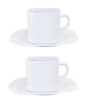 Conjunto 2 Xícaras Quadradas com Pires em Melamina 250 ml Conjunto 2 Xícaras Quadradas com Pires em Melamina 250 ml
