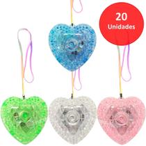 Conjunto 20 Colar De Led Pisca Coração Para Festas De Aniversários Shows XM21150CO