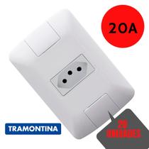 Conjunto 20 Tomadas Simples 20A Tramontina 2P+T 20A/250V Aria Branco Conjunto 20 Tomadas Simples 20A Tramontina 2P+T 20A/250V Aria Branco