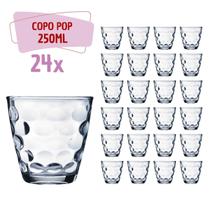 Conjunto 24 Copo de Vidro Transparente Bangkok 250ML Redondo