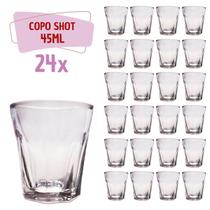 Conjunto 24 Copos Shot Vidro Tequila Cachaça Dose 45ml Bar