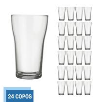 Conjunto 24 Copos Vidro 200ml Boteco Chop Transparente Nadir