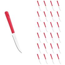 Conjunto 24 Facas Linha Luna Vermelho Aço Inox Plástico