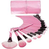 Conjunto 24 Pincéis Maquiagem Rosa Profissional Completo Ideal Para Presentear Maquiadora Conjunto 24 Pincéis Maquiagem Rosa Profissional Completo Ideal Para Presentear Maquiadora
