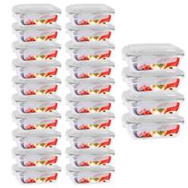 Conjunto 24 Potes de Vidro c/ Tampa Hermética 640ML