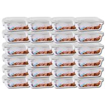 Conjunto 24 Potes Vidro Hermético Mantimentos Marmita 370ml