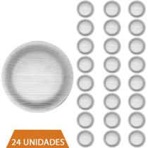 Conjunto 24 Pratos Transparente Redondos Raso 23cm Diamante Conjunto 24 Pratos Transparente Redondos Raso 23cm Diamante