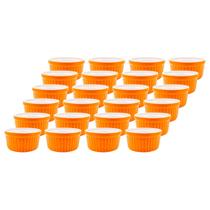 Conjunto 24 Ramekins 135ml Laranja Porcelana Buffet Hotel