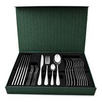 Conjunto 24 Talheres Aço Inoxidável Prime Completo 6 Pessoas Acabamento Polido Premium