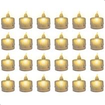 Conjunto 24 Velas De Led Amarelo Decoração Festa Final Ano