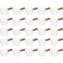 Conjunto 25 Molheiras de Vidro com Cabo de Bambu 50ml Cremeiras para Restaurantes Lyor