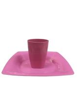 Conjunto 25 pratos + 25 copos plásticos, coloridos ótimos para festas infantis, churrasco.