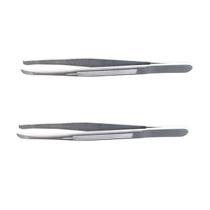Conjunto 2un pinça de sobrancelha inox diagonal firme