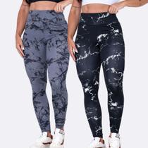 Conjunto 2x Calça Legging Academia M ao GG Moda Fitness Cintura Alta Confortavel Levanta Bumbum Marm