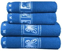 Conjunto 2x toalhas banho e 2x rosto super macio kit hotel parque áquatico pousada casa hospitais-azul