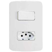 Conjunto 2x4 Interruptor 1 Tecla Simples + 1 Tomada 10A B3 Margirius