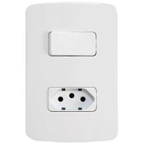Conjunto 2X4 Interruptor 1 Tecla Simples + 1 Tomada 10A B3