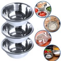 Conjunto 3 Bacias Tigelas Saladeiras Bowl Inox 3 Litros - Catuai