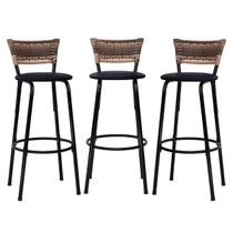 Conjunto 3 Banco Banquetas Alta Cadeiras Para Balcão Bar Bancada Cozinha Gourmet Ilha Bistrô Reforçada Itagold