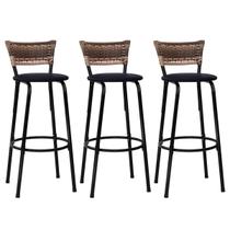Conjunto 3 Banco Banquetas Alta Cadeiras Para Balcão Bar Bancada Cozinha Gourmet Ilha Bistrô Reforçada Itagold