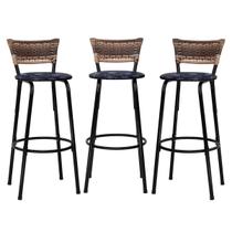 Conjunto 3 Banco Banquetas Alta Cadeiras Para Balcão Bar Bancada Cozinha Gourmet Ilha Bistrô Reforçada Itagold