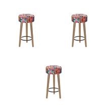 Conjunto 3 Bancos Banqueta Paris Pés Palito Suede Retrô Salaone Conjunto 3 Bancos Banqueta Paris Pés Palito Suede Retrô Salaone