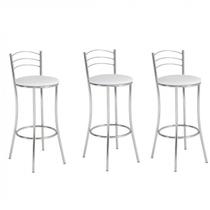 Conjunto 3 Banquetas Altas 3 Arames Branco Conjunto 3 Banquetas Altas 3 Arames Branco