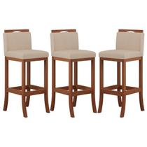 Conjunto 3 Banquetas Altas em Madeira Maciça Londres Conjunto 3 Banquetas Altas em Madeira Maciça Londres