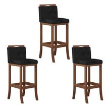 Conjunto 3 Banquetas Altas em Madeira Maciça Londres CCS Conjunto 3 Banquetas Altas em Madeira Maciça Londres CCS