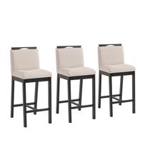 Conjunto 3 Banquetas Estofadas Madeira Maciça Dani Conjunto 3 Banquetas Estofadas Madeira Maciça Dani