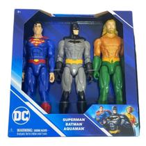 Conjunto 3 Bonecos Heróis Superman Batman Aquaman Sunny