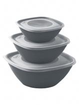Conjunto 3 Bowls com tampa