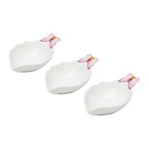 Conjunto 3 bowls porcelana borboletas wolff branca e rosa Conjunto 3 bowls porcelana borboletas wolff branca e rosa