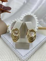 Conjunto 3 Brincos Dourados Banhados a Ouro: Modelos Sortidos e Elegantes
