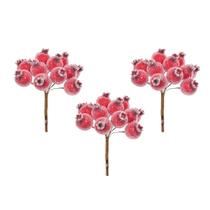 Conjunto 3 Buque Pick Mini Romã Vermelho Enfeite Natal 11Cm - Grillo