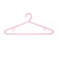 Conjunto 3 Cabides Reforçados 39cm para Roupas e Calças Jeans Cor:Rosa