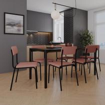 Conjunto 3 Cadeiras de Jantar Fit com Estrutura Preta Conjunto 3 Cadeiras de Jantar Fit com Estrutura Preta