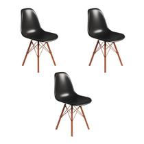 Conjunto 3 Cadeiras Eames Tubo Ferro Cobre Assento Preto Conjunto 3 Cadeiras Eames Tubo Ferro Cobre Assento Preto