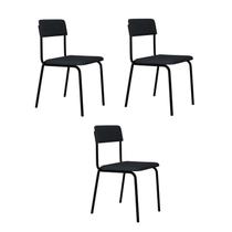 Conjunto 3 Cadeiras Estofadas Fixa Empilhável Fit Conjunto 3 Cadeiras Estofadas Fixa Empilhável Fit