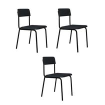 Conjunto 3 Cadeiras Estofadas Fixa Empilhável Fit
